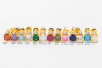 Raindrop 18kt Gold Birthstone Stud 2 Solitare Design CZ Earring- 2 pcs per order- 5x7mm BEAUTIFUL EARRINGS!