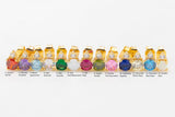 Raindrop 18kt Gold Birthstone Stud 2 Solitare Design CZ Earring- 2 pcs per order- 5x7mm BEAUTIFUL EARRINGS!