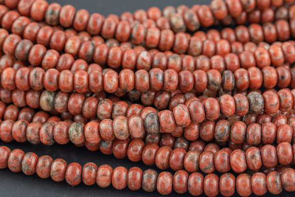 Saffron Jasper- High Quality in Roundel, 6mm, 8mm- Full 15.5 Inch Strand-15.5 inch Strand Smooth Gemstone Beads