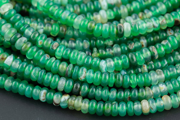 Green Onyx- High Quality in Roundel, 6mm, 8mm- Full 15.5 Inch Strand-15.5 inch Strand Smooth Gemstone Beads