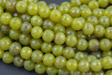 Natural Diamond Cut Olive Jade 6mm 8mm 10mm Round Beads 15.5" Strand Gemstone Beads