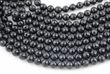 Natural Faceted Black Tourmaline A Grade High Quality in Faceted Round-Full Strand, 4mm, 6mm, 8mm, 12mm - Wholesale Beads Gemstone Beads