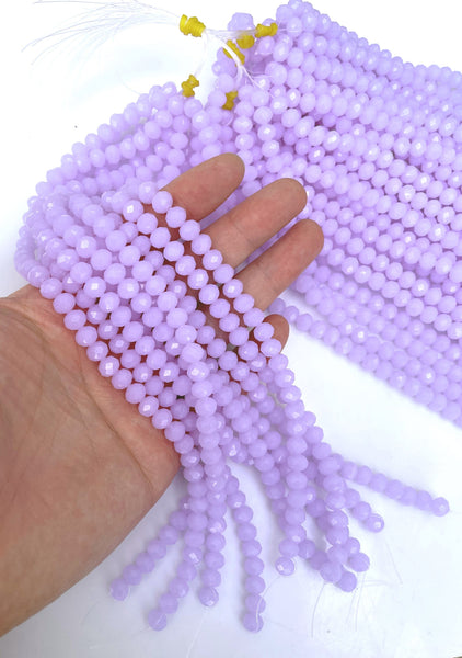 6mm 8mm Crystal Rondelle Lilac -2 or 5 or 10 STRANDS- Lilac
