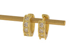 16mm 18kt Gold Huggie Hoops- 14mm CZ Hoop Earring with CZ Set- 1 pair per order Huggies