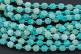 AAA Natural Amazonite 5-6mm Beads Faceted Energy Prism Double Terminated Point Cut 15.5" Strand