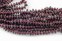 Natural Garnet Smooth Freeform Roundel Chip Beads 15.5" Strand