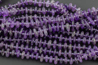 Natural Amethyst Smooth Freeform Roundel Chip Beads 15.5" Strand