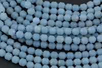 AAA Natural Angelite 5-6mm Beads Faceted Energy Prism Double Terminated Point Cut 15.5" Strand