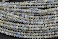 Natural Labradorite Beads Full Strands-15.5 inches-3x4mm- Nice Size Hole- Diamond Cutting, High Facets- Nice and Sparkly- Faceted Rondelle