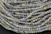 Natural Labradorite Beads Full Strands-15.5 inches-3x4mm- Nice Size Hole- Diamond Cutting, High Facets- Nice and Sparkly- Faceted Rondelle