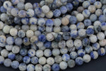 Natural Sodalite Beads Full Strands-15.5 inches-6mm Nice Size Hole-Diamond Cutting, High Facets-Nice and Sparkly-Faceted Round