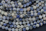 Natural Sodalite Beads Full Strands-15.5 inches-6mm Nice Size Hole-Diamond Cutting, High Facets-Nice and Sparkly-Faceted Round