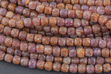 Natural Ruby Faceted Cube Beads Size 4-5mm 15.5" Strand