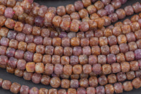 Natural Ruby Faceted Cube Beads Size 4-5mm 15.5" Strand