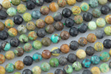 Natural Genuine Turquoise Beads - Full Strands-15.5 inches-5mm Nice Size Hole- Diamond Cutting,High Facets-Nice and Sparkly-Faceted Round