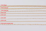 Light DAINTY ROSE GOLD Chain Dainty Chain Selection Paperclip Figaro Oval Pyrite Chain Selection - 1 yard / 3 feet