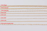 Light DAINTY ROSE GOLD Chain Dainty Chain Selection Paperclip Figaro Oval Pyrite Chain Selection - 1 yard / 3 feet