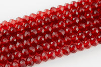 6mm 8mm Crystal Rondelle Red True Red-2 or 5 or 10 STRANDS