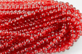 6mm 8mm Crystal Rondelle Red True Red-2 or 5 or 10 STRANDS