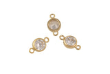 Lab Diamond Bezel Connector 14k Gold Filled Quality Connector with SI Clarity Lab Diamond- 3mm 4mm and 6mm