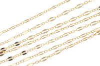 Gold Filled Flat Tubed Chain, 3 plus 1 Oval Links, Wholesale, USA Made, Chain by foot