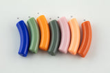 8mm Skinny Acrylic Tube Bamboo Beads, Curved Tube Beads, Resin, Bamboo Bracelet Bangle Acrylic Tube