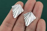 Silver Plated Brass Earrings-Earring copper accessories-Earring pendant-charms-Earring connector-Triangle Shaped earrings-cgj244-20x25mm