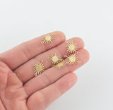 Sun Connector Solid BRASS- Connector- 13x18mm