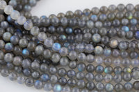 Blue Flashes~ AAA Natural Blue Labradorite 2mm 4mm 6mm 7mm 8mm 10mm Round Beads 15.5" Strand
