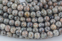 Natural Yooperlite Smooth Round Beads Size 6mm 8mm 10mm 15.5'' Strand