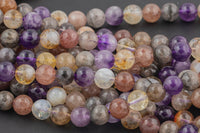 Natural Multi Gemstone Beads 6mm 8mm 10mm Full 15.5 Inch Strand (A quality) Smooth Gemstone Beads