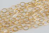 6.1mm Flat Oval Chain Gold Fill Chain -- By the Foot- 14/20 Permanent Jewelry Chain