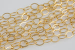 6.1mm Flat Oval Chain Gold Fill Chain -- By the Foot- 14/20 Permanent Jewelry Chain