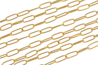 Gold Filled Round Tubed Chain, Elongated Oval Chain, 5 x 2 mm links, , Wholesale, USA Made, Chain by foot- Paper Clip Chain