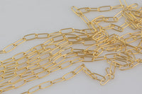 Gold Filled Round Tubed Chain, Elongated Oval Chain, 5 x 2 mm links, , Wholesale, USA Made, Chain by foot- Paper Clip Chain