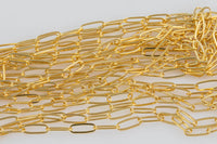 Gold Filled Little Paperclip Chain, Gold Filled Paperclip chain 1.7x4.7mm - Wholesale- Elongated Flat Oval Permanent Jewelry - USA