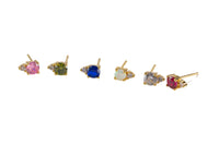 Raindrop 18kt Gold Birthstone Stud 2 Solitare Design CZ Earring- 2 pcs per order- 5x7mm BEAUTIFUL EARRINGS!