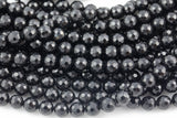 Natural Faceted Black Tourmaline A Grade High Quality in Faceted Round-Full Strand, 4mm, 6mm, 8mm, 12mm - Wholesale Beads Gemstone Beads