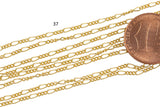 Figaro 1.5mm Sterling Silver or Gold Filled Figaro Chain 3 + 1 - Classic Chain - Wholesale Chain for Permanent Jewelry Supply - USA made