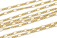 1.8mm Italian Curb Figaro Gold-filled Chain by the foot or 10 feet-Wholesale - Flat Chain