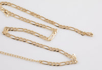 18" 18K Gold Necklace - Figaro Necklace -Layering Necklace 5mm Ready to wear Lobster Clasp 2-3" extender