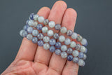 Diamond cut Iolite Bracelet Faceted Round Size 8mm Handmade In USA Natural Gemstone Crystal Bracelets Handmade Jewelry - approx. 7"