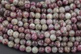 Natural Flower Pink Tourmaline High Quality in Round, 4mm, 6mm, 8mm, 10mm Smooth Gemstone Beads