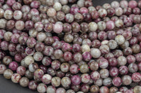 Natural Flower Pink Tourmaline High Quality in Round, 4mm, 6mm, 8mm, 10mm Smooth Gemstone Beads