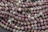 Natural Flower Pink Tourmaline High Quality in Round, 4mm, 6mm, 8mm, 10mm Smooth Gemstone Beads