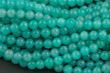 Natural Peruvian Amazonite Round sizes 8mm - In Full 15.5 Strand- High Quality AAA Quality Smooth Gemstone Beads