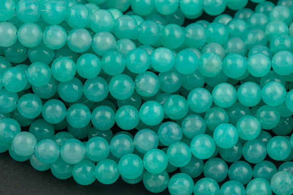Natural Peruvian Amazonite Round sizes 8mm - In Full 15.5 Strand- High Quality AAA Quality Smooth Gemstone Beads