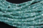 Teal Aqua Pastel Mother of Pearl 4mm Heishi Beads 15.5" Strand Shell Beads