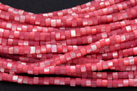 Red Pastel Mother of Pearl 4mm Heishi Beads 15.5" Strand Shell Beads