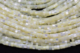 Pale Yellow Mother of Pearl 4mm Heishi Beads 15.5" Strand Shell Beads